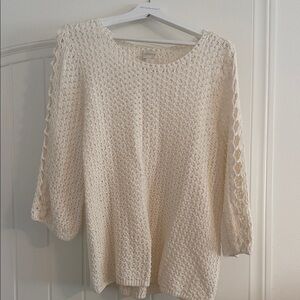 Chico's Ivory Open-Knit Sweater